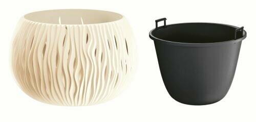 3x Prosperplast BOWL SANDY de plástico CON depósito en color Gris 3x Prosperplast BOWL SANDY de plástico CON depósito en color Gris