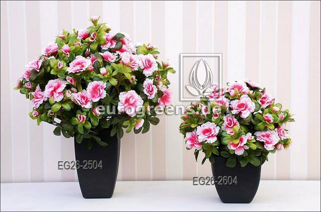 Mazzo artificiale Azalea belga crema-rosa 40 cm