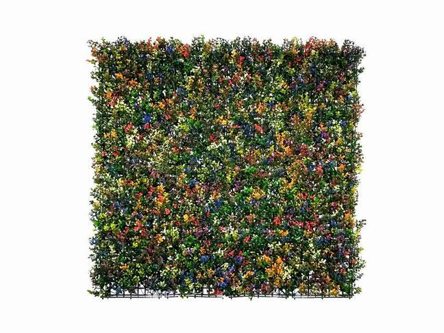 Pannello di fiori artificiali Buxus multicolore - 50x50 cm