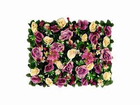 Pannello di fiori artificiali Rosa e Ortensia - 40x60 cm