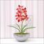 Pianta artificiale Orchidea Cymbidium rosso bordeaux 50 cm