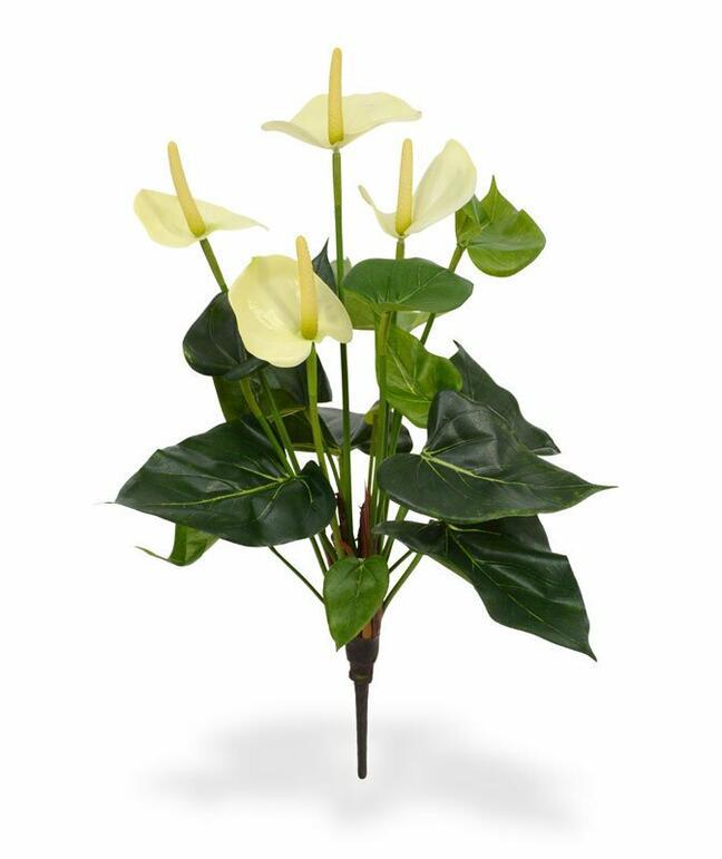 Pianta di anthurium artificiale bianco 40 cm