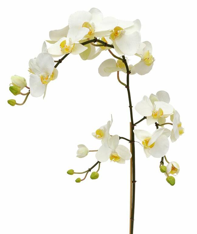 Ramo artificiale di Orchidea bianco 110 cm