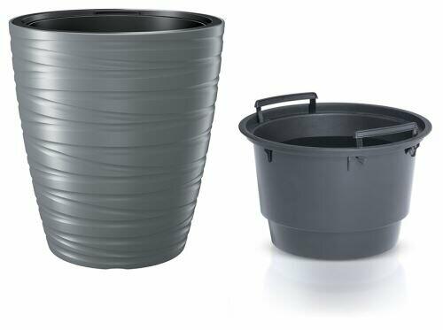Vaso da fiori con deposito MAZE pietra grigia 47,5cm