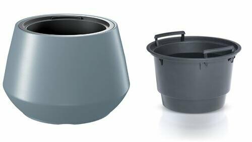 Vaso da fiori con inserto HEOS, grigio chiaro 43,6 cm