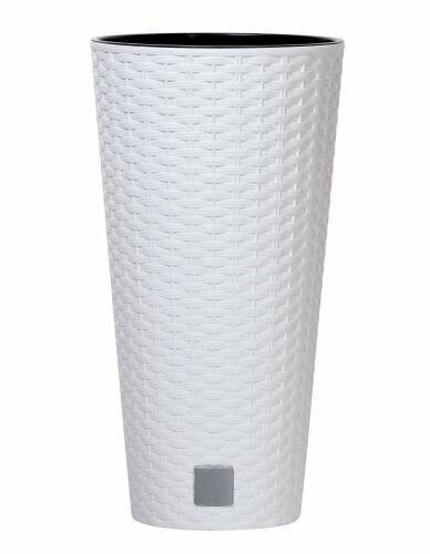 Vaso RATO TUBUS + deposito bianco 40cm