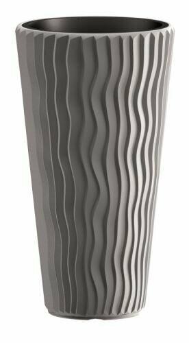 Vaso SANDY SLIM + deposito pietra grigia 39 cm