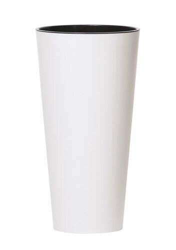 Vaso TUBUS SLIM + deposito bianco opaco 15cm