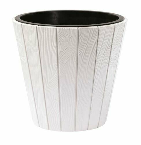 WOODE vaso + deposito bianco 34,8 cm